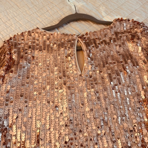 Rose gold Sequin top. Brand new size large - Picture 5 of 7